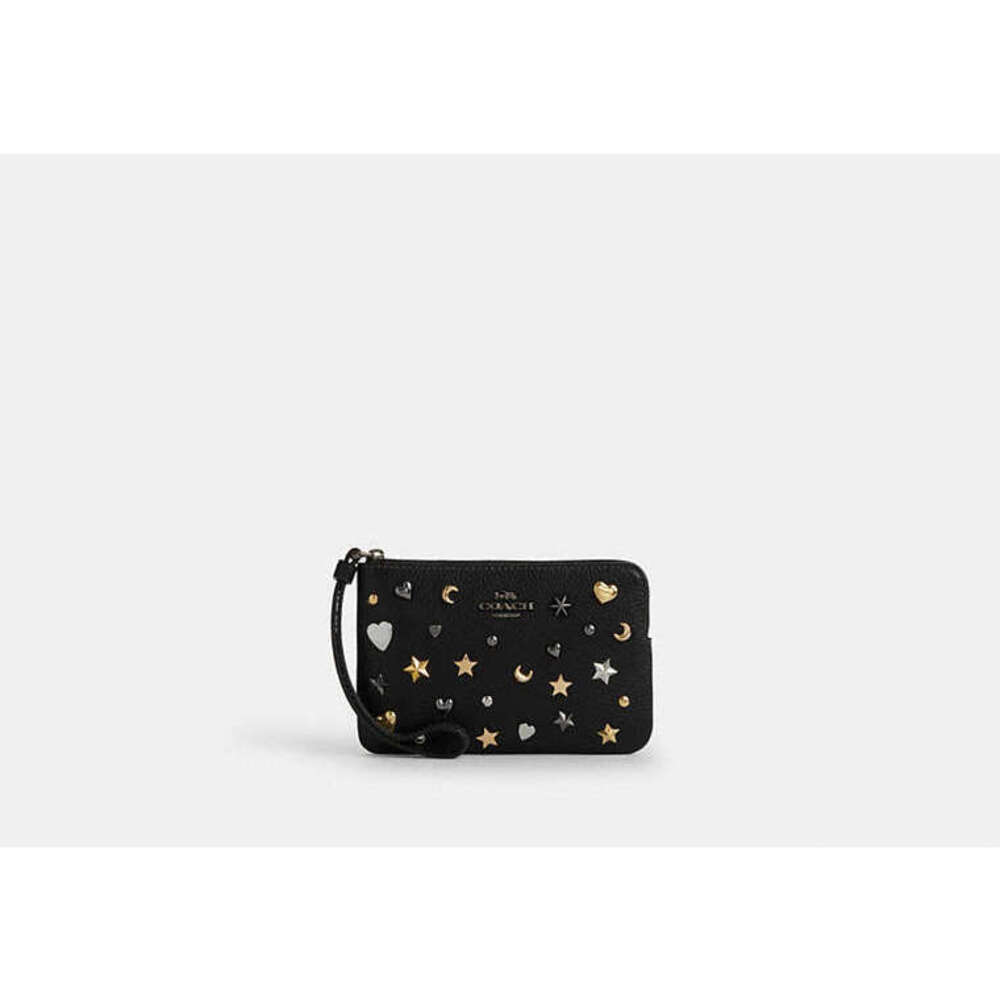 Corner Zip Wristlet With Rivets
